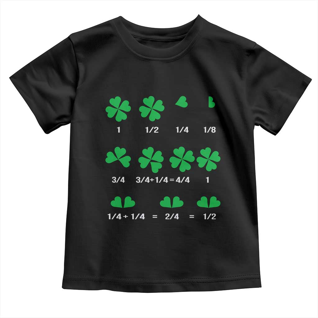 Funny Shamrock Fraction Toddler T Shirt St Patrick's Day Math Lover