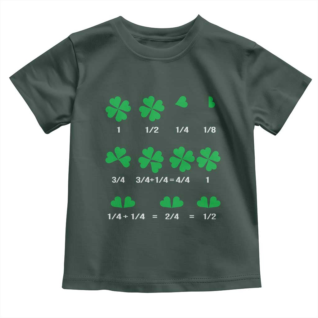 Funny Shamrock Fraction Toddler T Shirt St Patrick's Day Math Lover