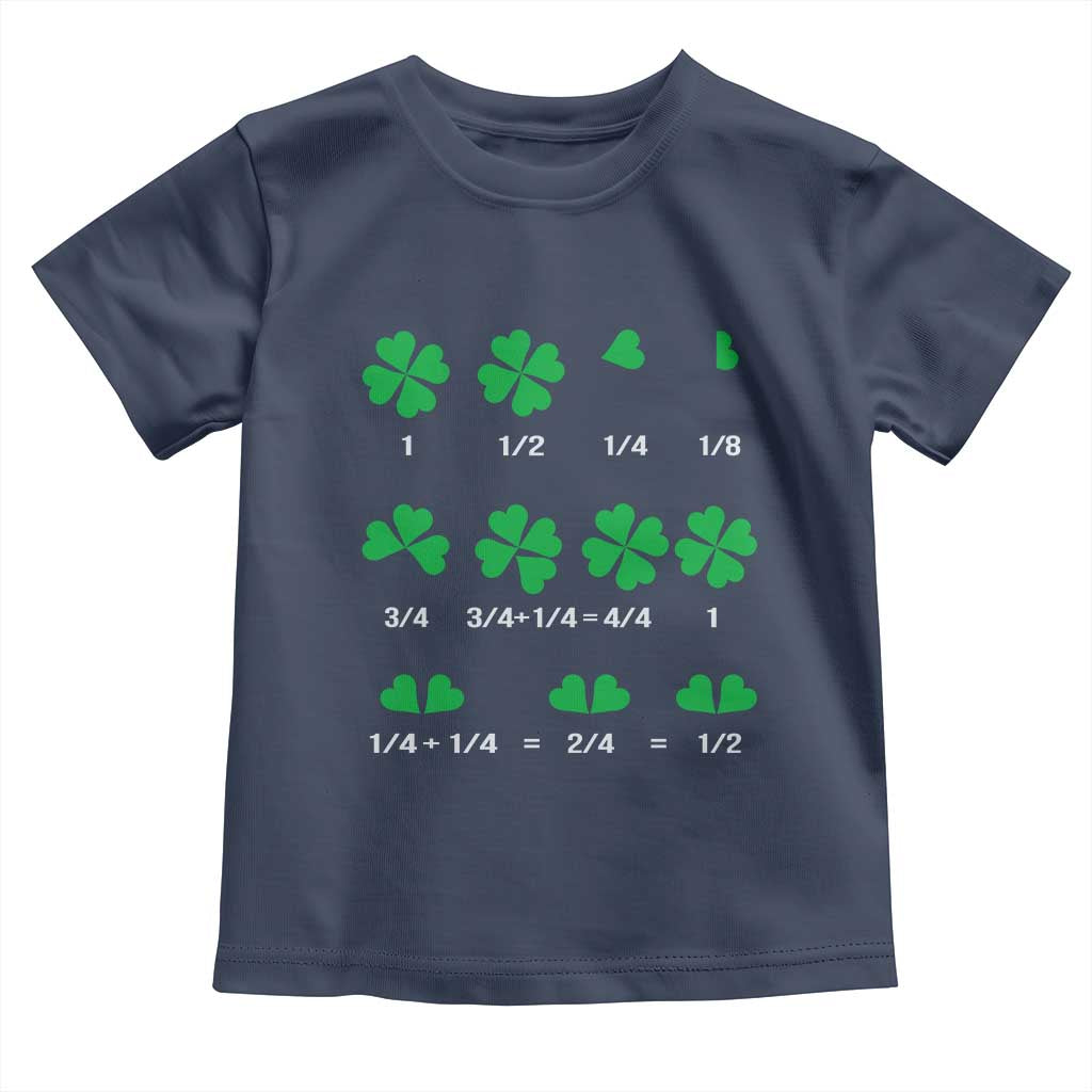 Funny Shamrock Fraction Toddler T Shirt St Patrick's Day Math Lover