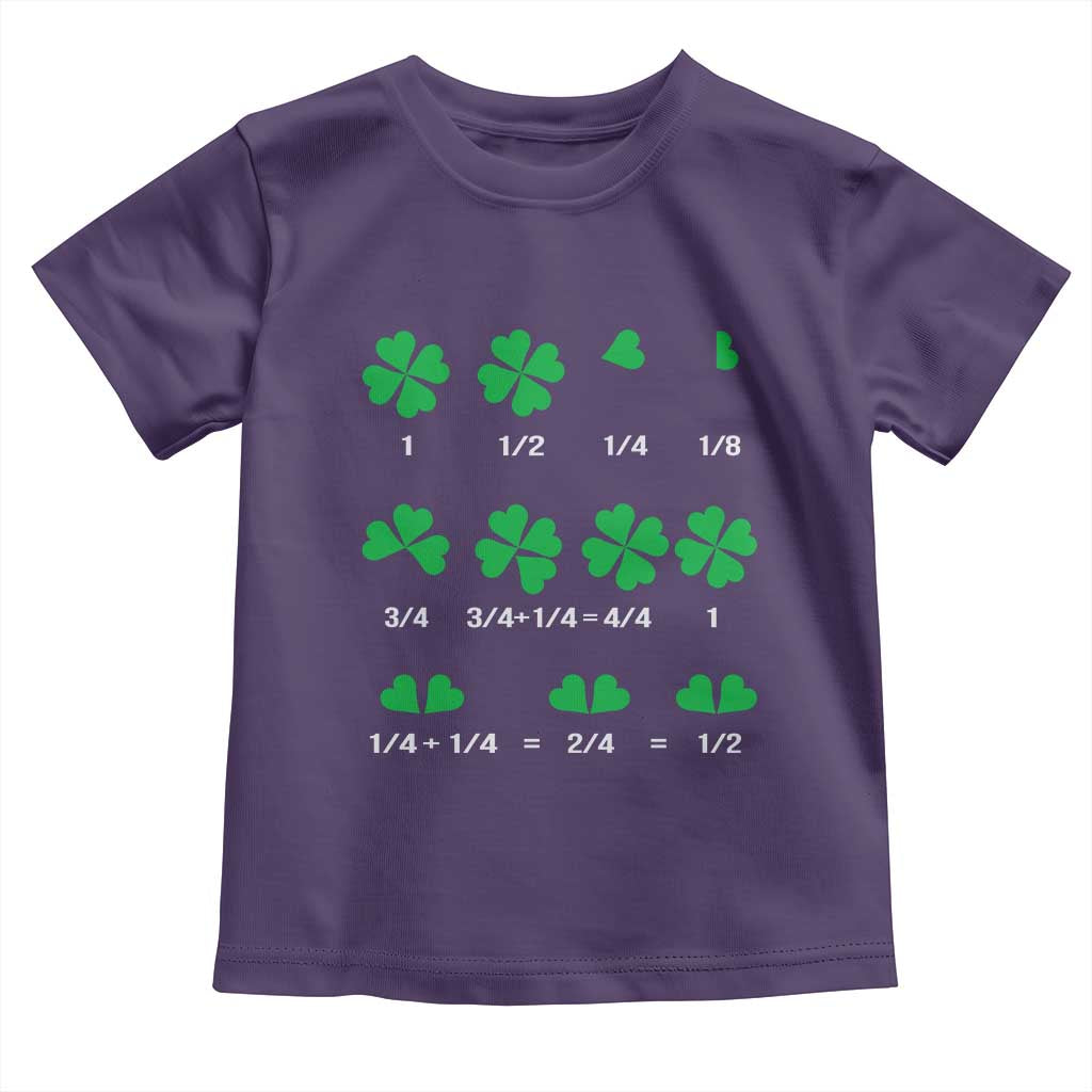 Funny Shamrock Fraction Toddler T Shirt St Patrick's Day Math Lover
