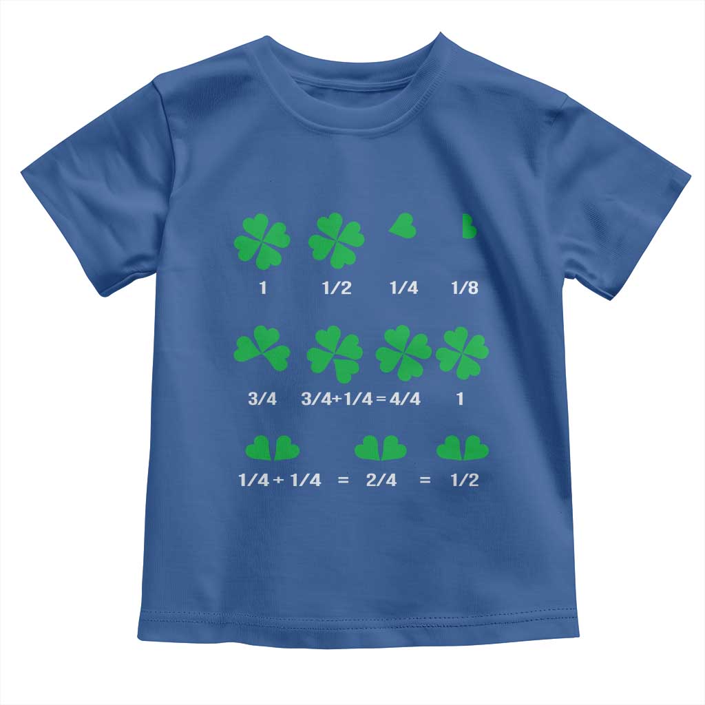 Funny Shamrock Fraction Toddler T Shirt St Patrick's Day Math Lover