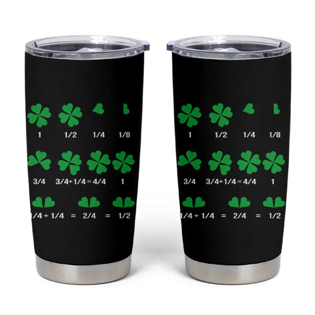 Funny Shamrock Fraction Tumbler Cup St Patrick's Day Math Lover
