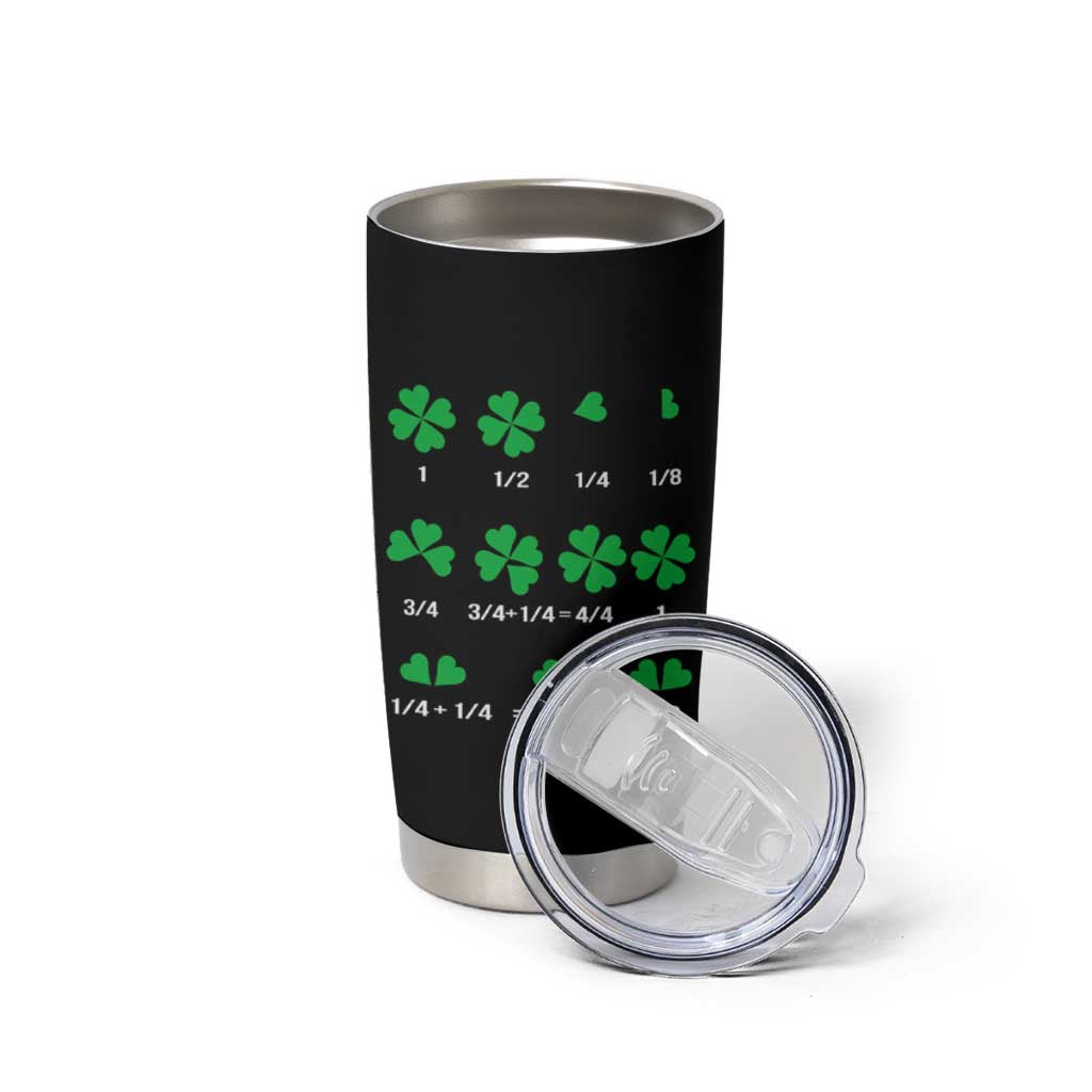 Funny Shamrock Fraction Tumbler Cup St Patrick's Day Math Lover