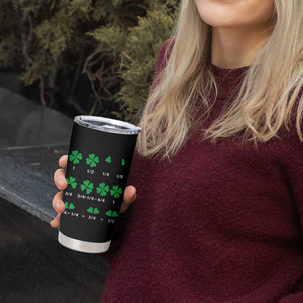 Funny Shamrock Fraction Tumbler Cup St Patrick's Day Math Lover