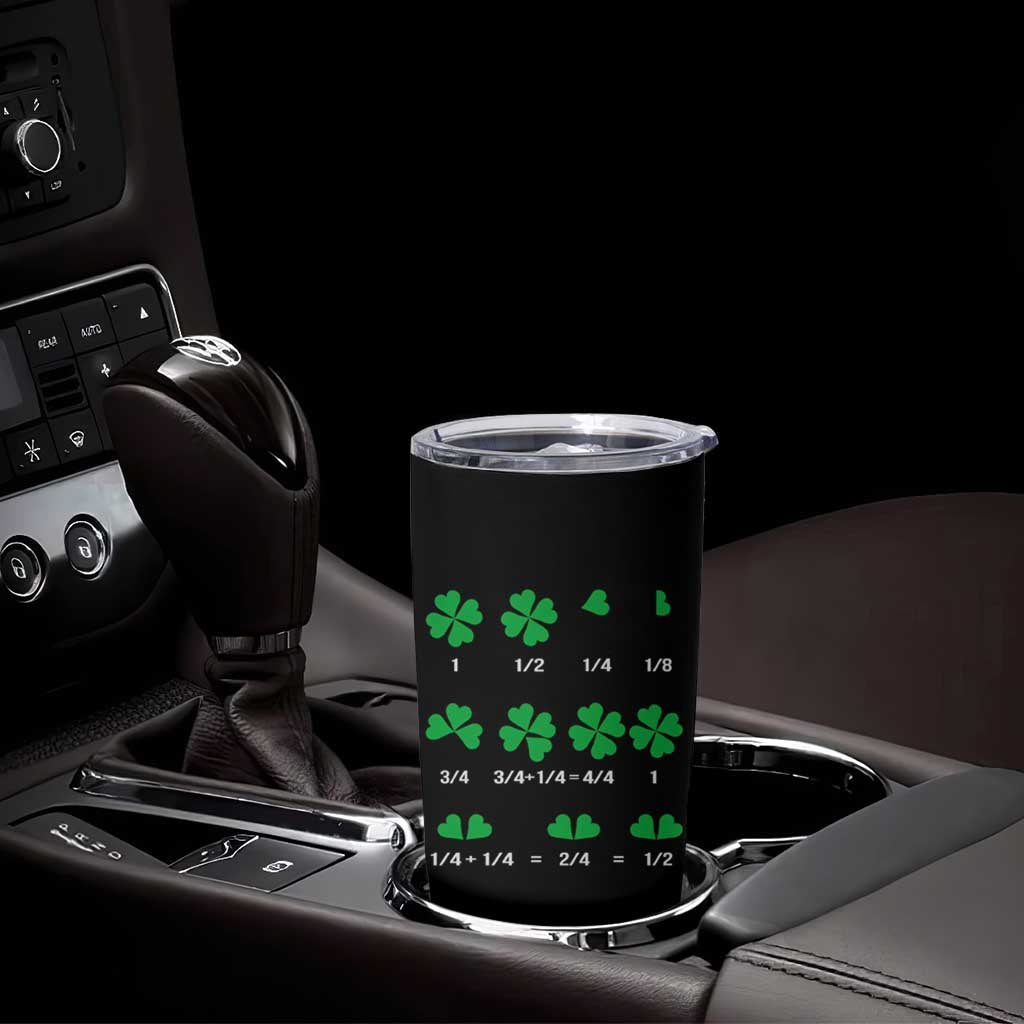 Funny Shamrock Fraction Tumbler Cup St Patrick's Day Math Lover