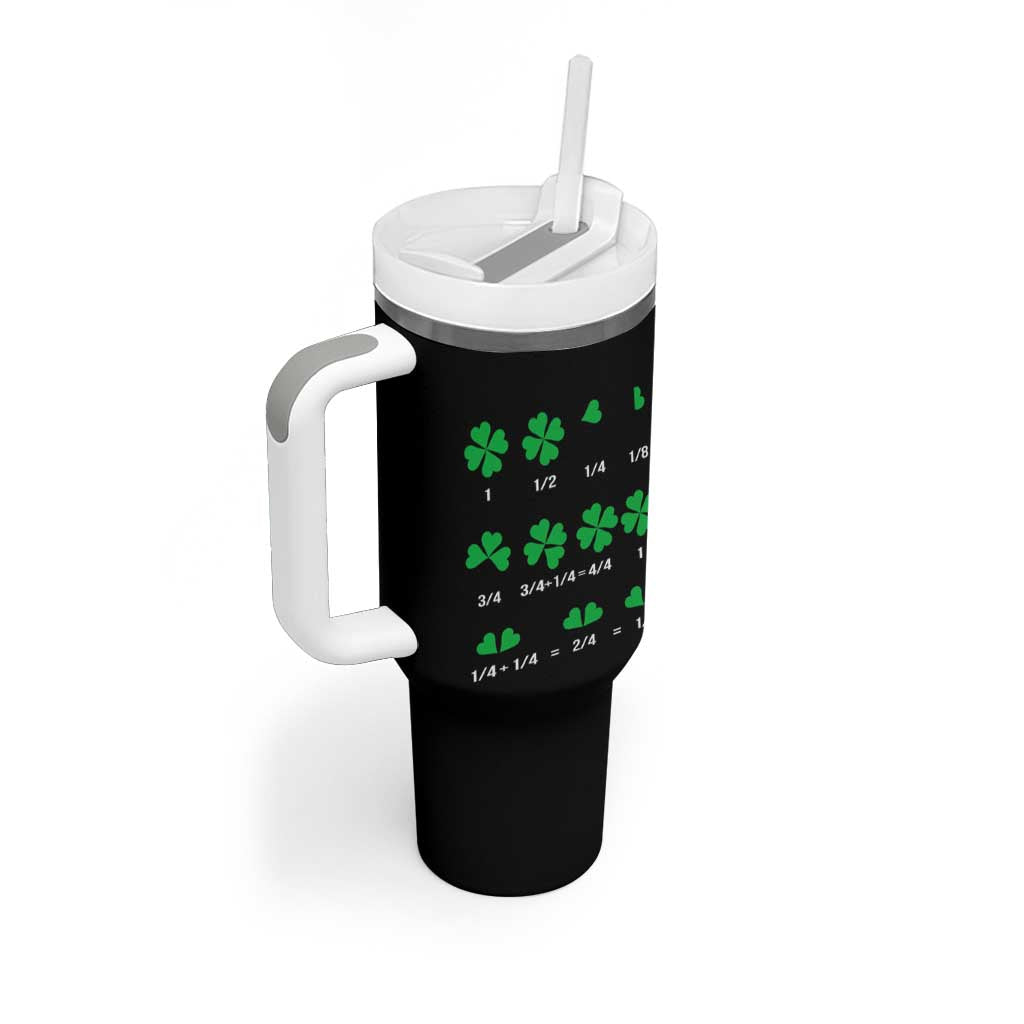 Funny Shamrock Fraction Tumbler With Handle St Patrick's Day Math Lover