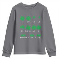 Funny Shamrock Fraction Youth Sweatshirt St Patrick's Day Math Lover