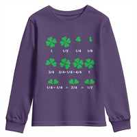 Funny Shamrock Fraction Youth Sweatshirt St Patrick's Day Math Lover