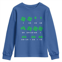 Funny Shamrock Fraction Youth Sweatshirt St Patrick's Day Math Lover