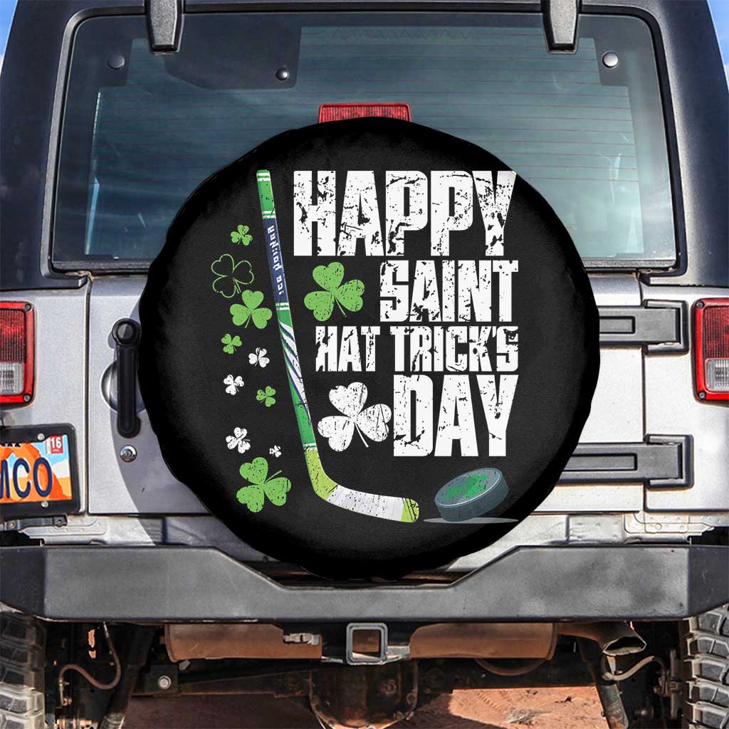 St. Patrick's Day Ice Hockey Spare Tire Cover Happy Saint Hat Trick's Lucky Shamrocks