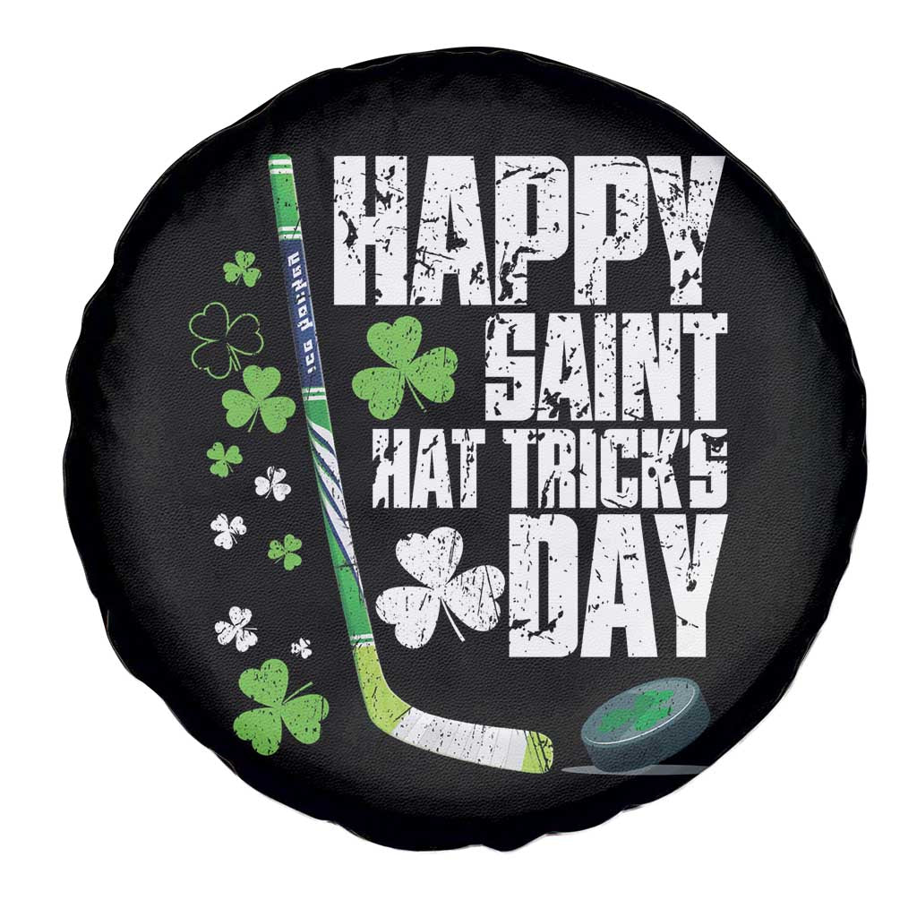 St. Patrick's Day Ice Hockey Spare Tire Cover Happy Saint Hat Trick's Lucky Shamrocks