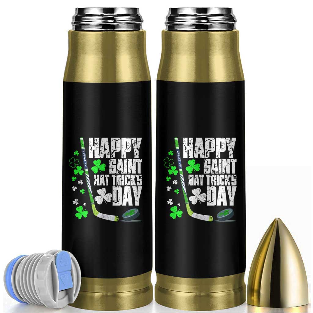 St. Patrick's Day Ice Hockey Bullet Tumbler Happy Saint Hat Trick's Lucky Shamrocks