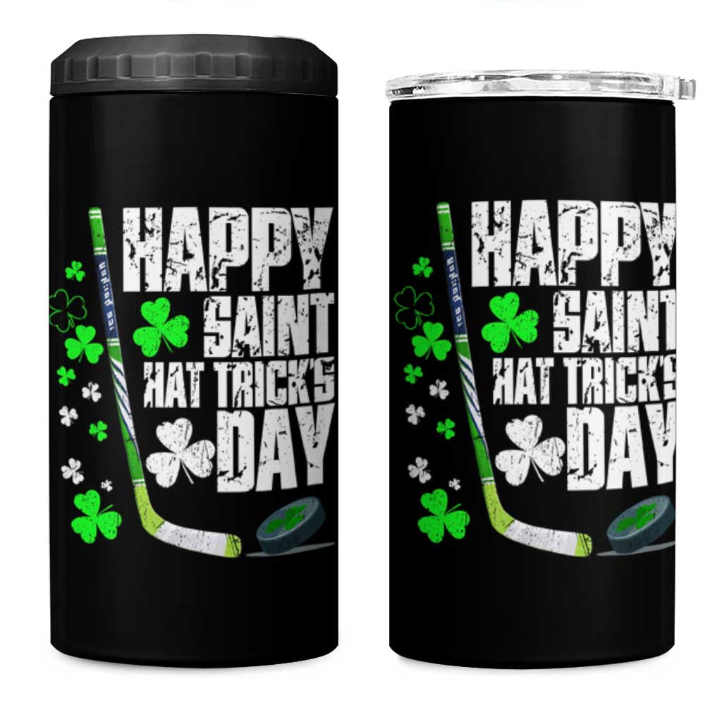 St. Patrick's Day Ice Hockey 4 in 1 Can Cooler Tumbler Happy Saint Hat Trick's Lucky Shamrocks
