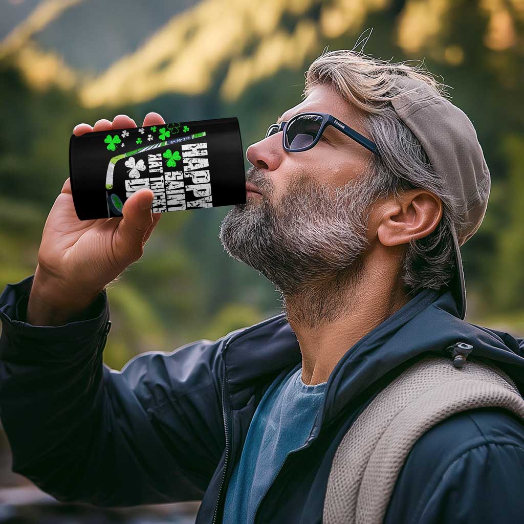 St. Patrick's Day Ice Hockey 4 in 1 Can Cooler Tumbler Happy Saint Hat Trick's Lucky Shamrocks