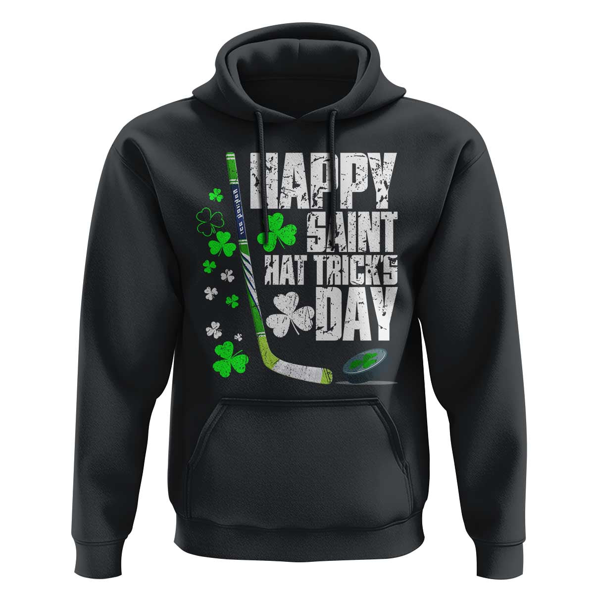 St. Patrick's Day Ice Hockey Hoodie Happy Saint Hat Trick's Lucky Shamrocks