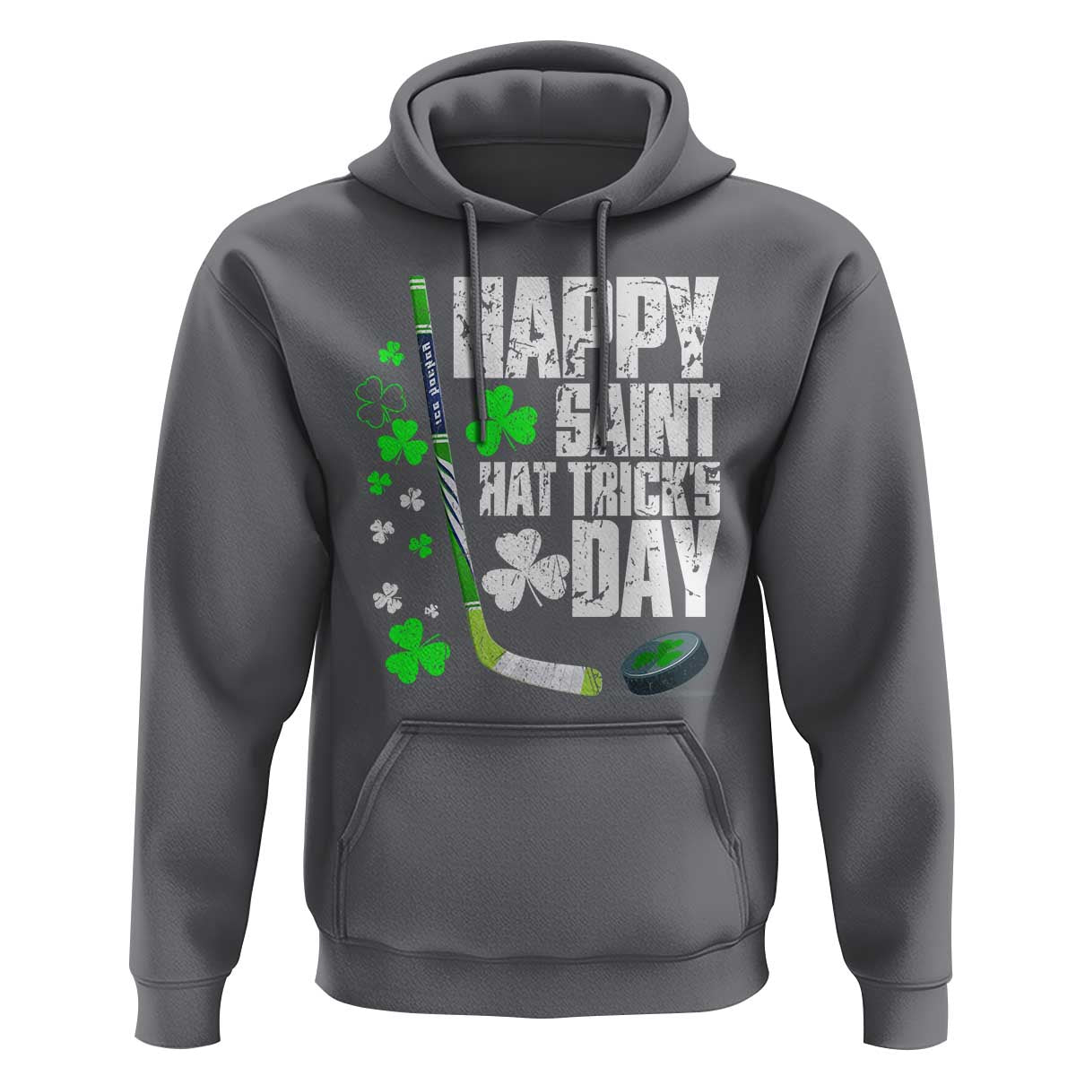 St. Patrick's Day Ice Hockey Hoodie Happy Saint Hat Trick's Lucky Shamrocks