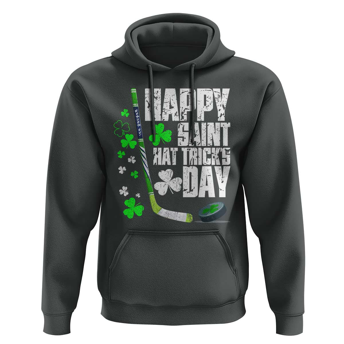 St. Patrick's Day Ice Hockey Hoodie Happy Saint Hat Trick's Lucky Shamrocks