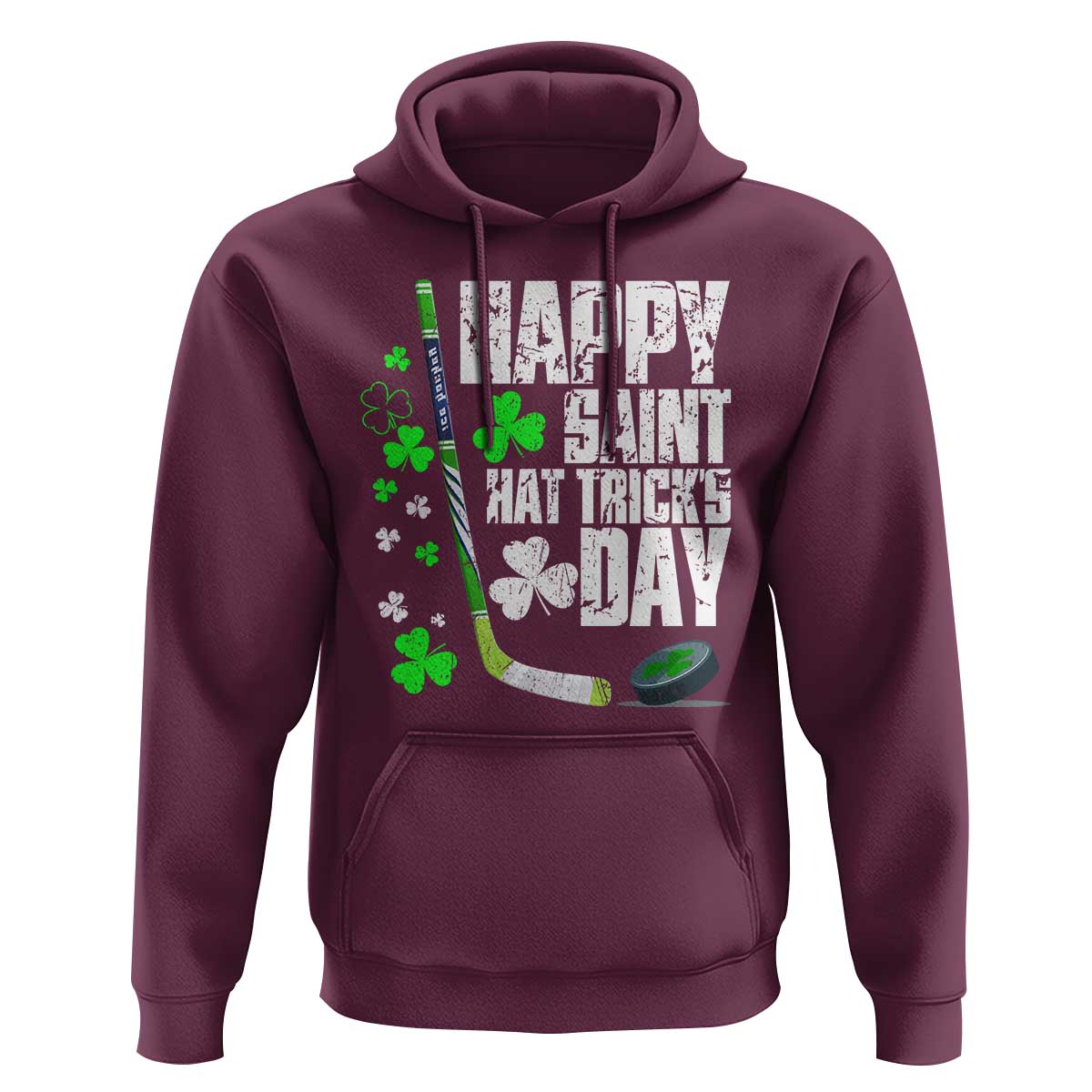 St. Patrick's Day Ice Hockey Hoodie Happy Saint Hat Trick's Lucky Shamrocks