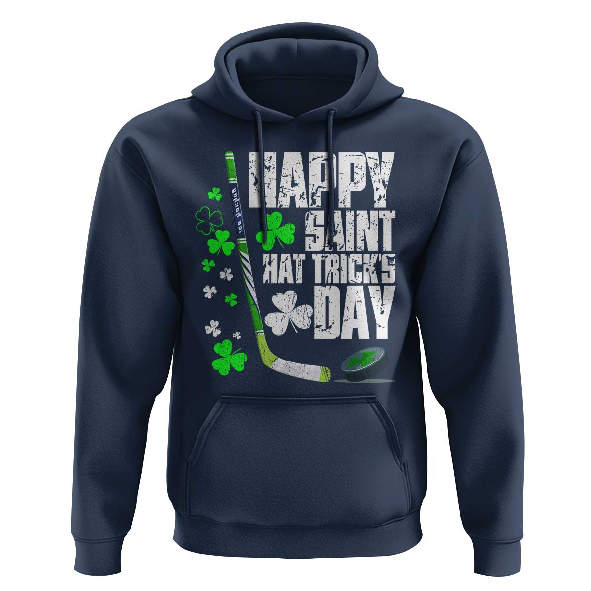 St. Patrick's Day Ice Hockey Hoodie Happy Saint Hat Trick's Lucky Shamrocks