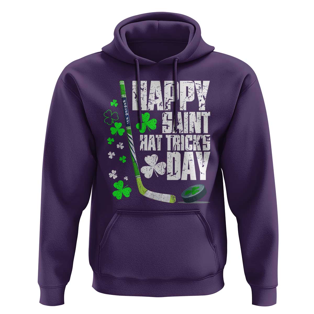 St. Patrick's Day Ice Hockey Hoodie Happy Saint Hat Trick's Lucky Shamrocks