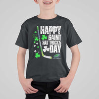St. Patrick's Day Ice Hockey T Shirt For Kid Happy Saint Hat Trick's Lucky Shamrocks