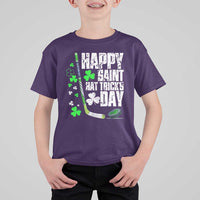 St. Patrick's Day Ice Hockey T Shirt For Kid Happy Saint Hat Trick's Lucky Shamrocks