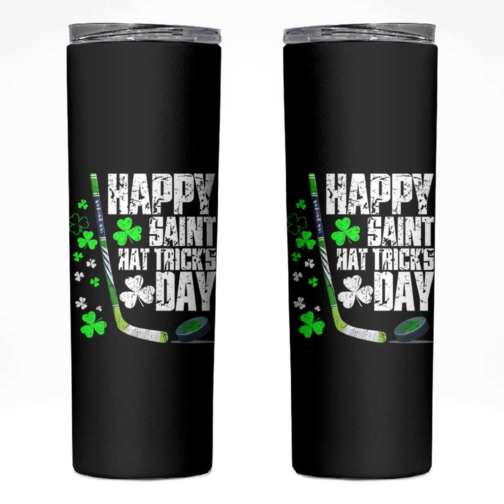St. Patrick's Day Ice Hockey Skinny Tumbler Happy Saint Hat Trick's Lucky Shamrocks