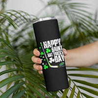St. Patrick's Day Ice Hockey Skinny Tumbler Happy Saint Hat Trick's Lucky Shamrocks