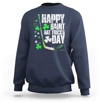 St. Patrick's Day Ice Hockey Sweatshirt Happy Saint Hat Trick's Lucky Shamrocks