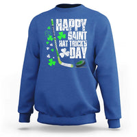 St. Patrick's Day Ice Hockey Sweatshirt Happy Saint Hat Trick's Lucky Shamrocks