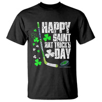St. Patrick's Day Ice Hockey T Shirt Happy Saint Hat Trick's Lucky Shamrocks