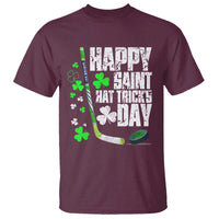 St. Patrick's Day Ice Hockey T Shirt Happy Saint Hat Trick's Lucky Shamrocks