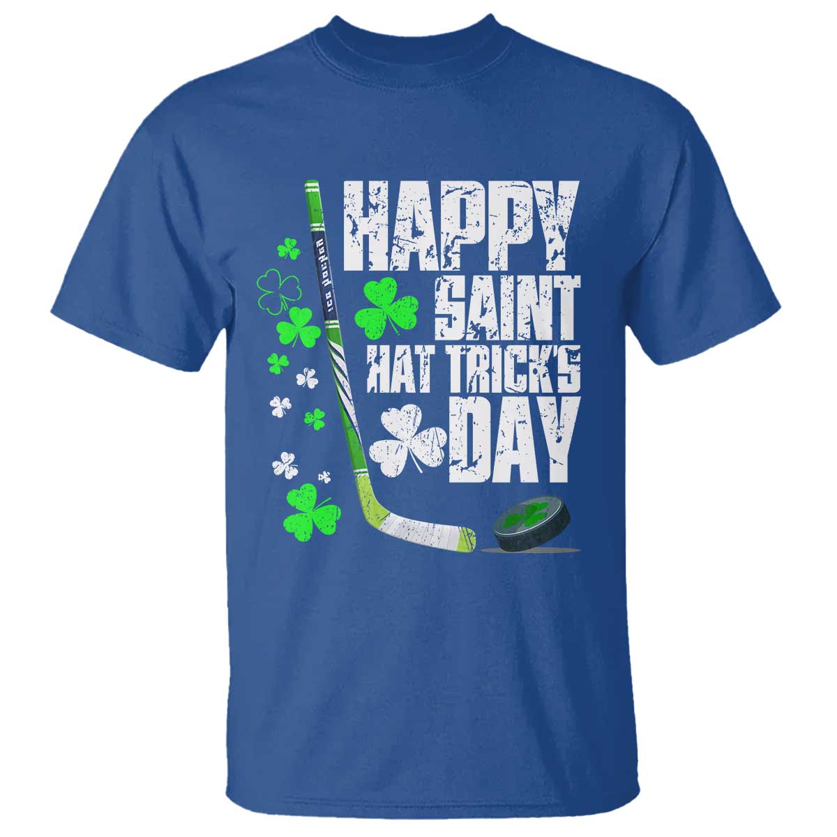 St. Patrick's Day Ice Hockey T Shirt Happy Saint Hat Trick's Lucky Shamrocks