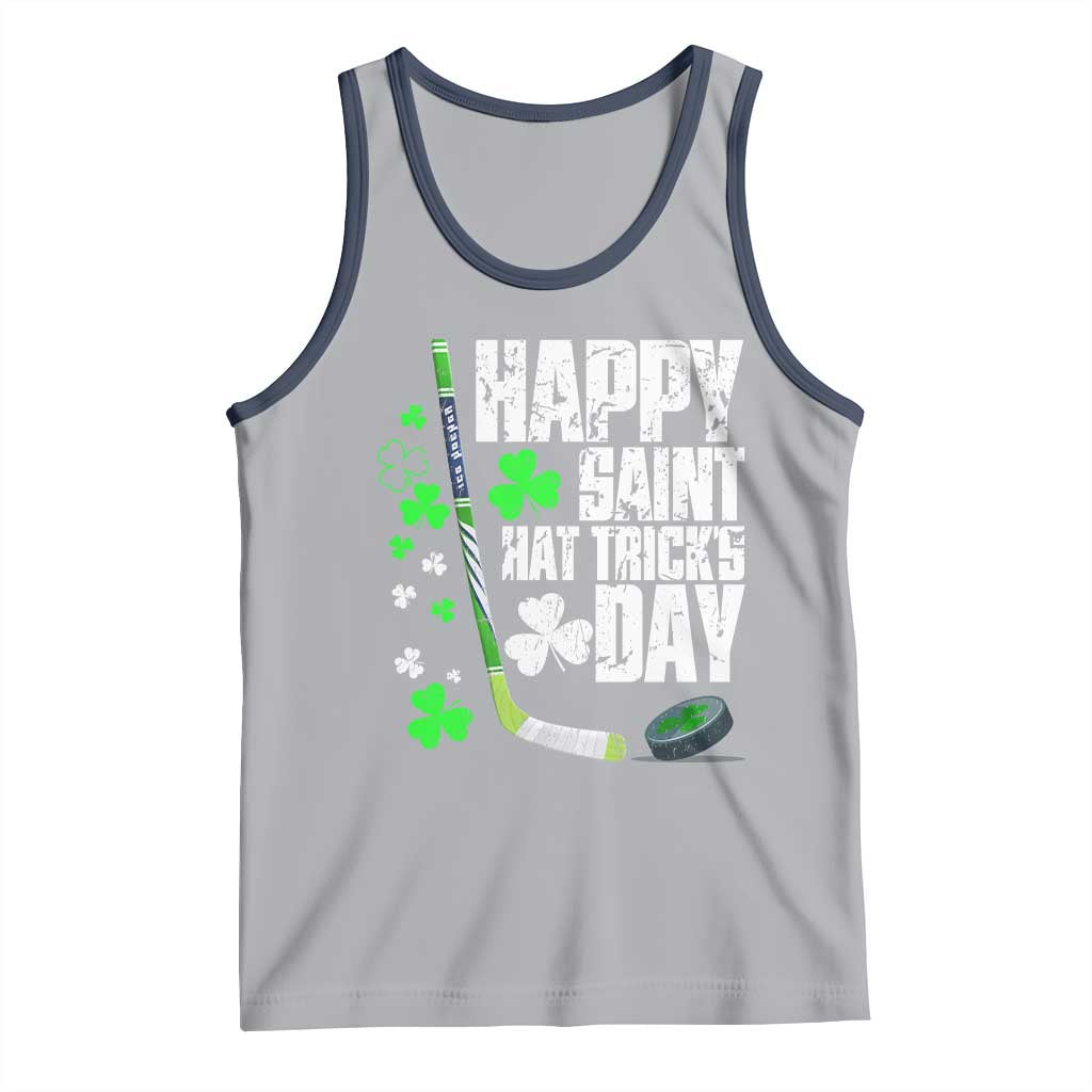St. Patrick's Day Ice Hockey Tank Top Happy Saint Hat Trick's Lucky Shamrocks