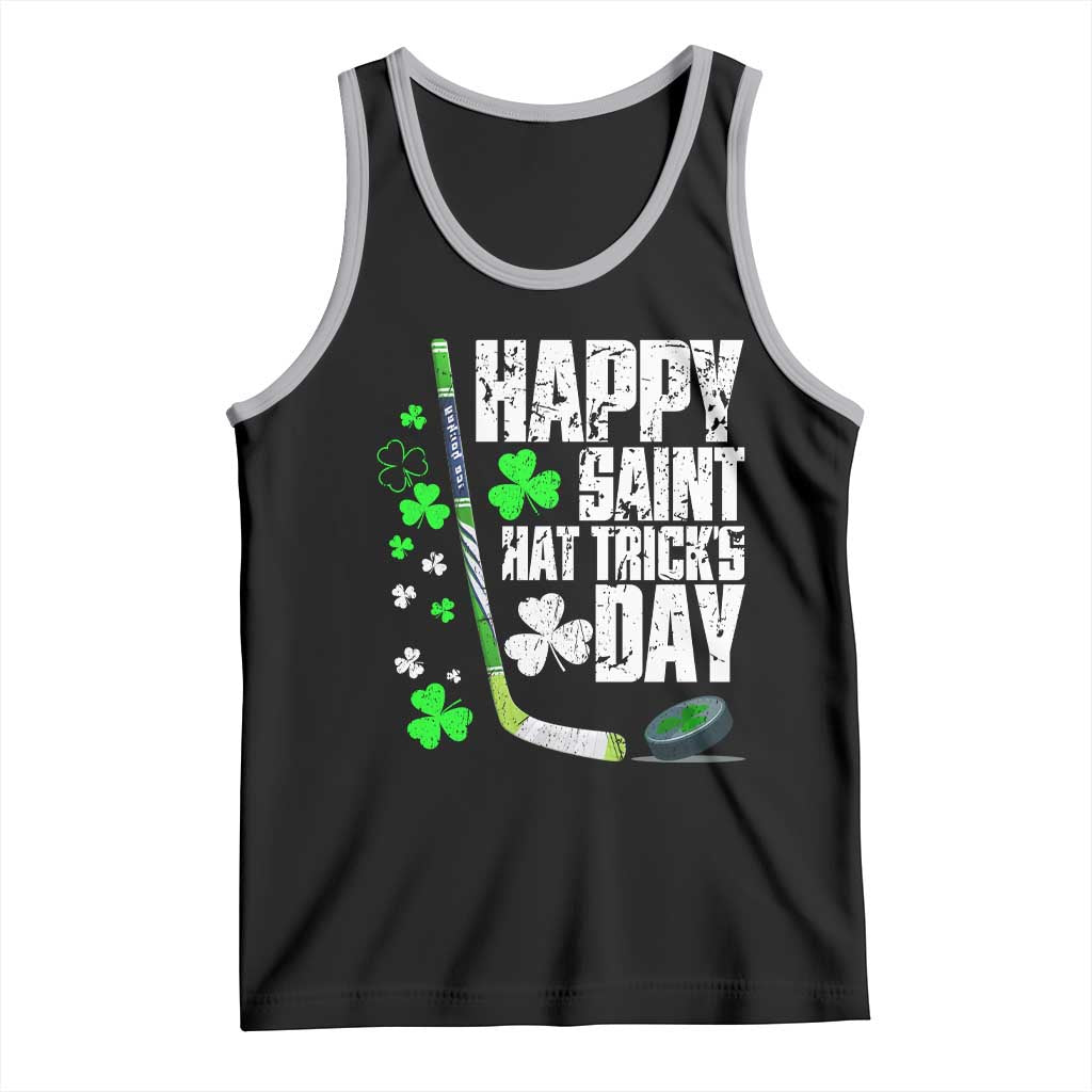St. Patrick's Day Ice Hockey Tank Top Happy Saint Hat Trick's Lucky Shamrocks