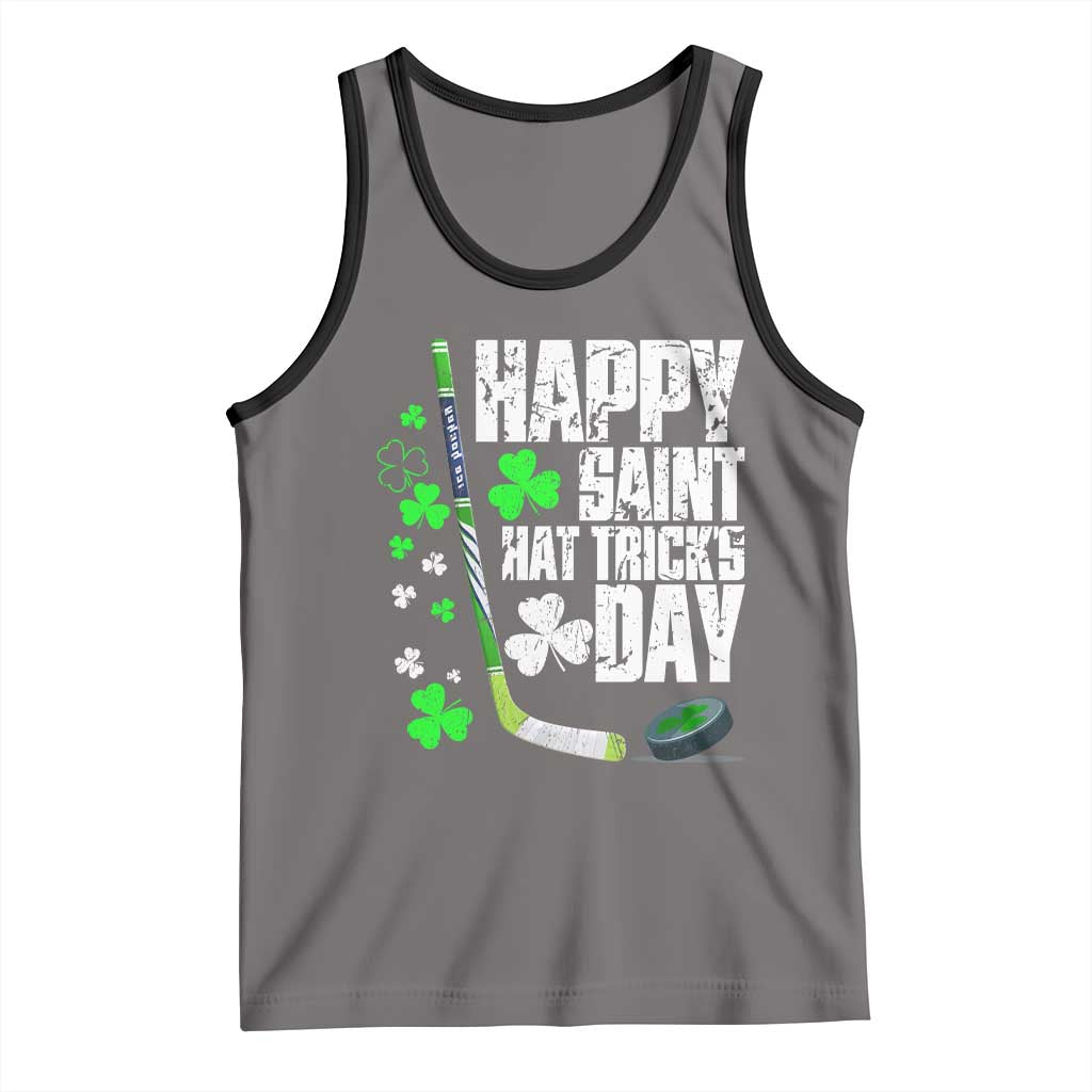St. Patrick's Day Ice Hockey Tank Top Happy Saint Hat Trick's Lucky Shamrocks