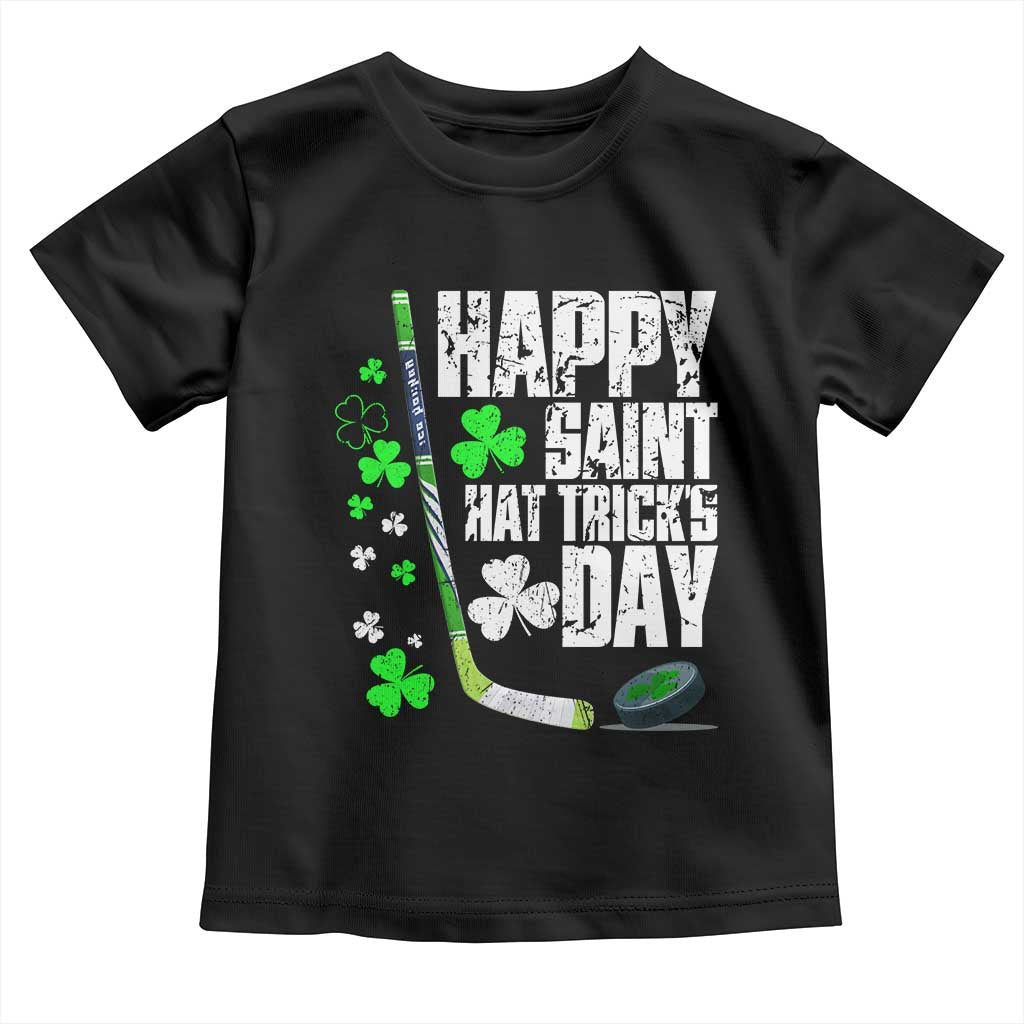 St. Patrick's Day Ice Hockey Toddler T Shirt Happy Saint Hat Trick's Lucky Shamrocks
