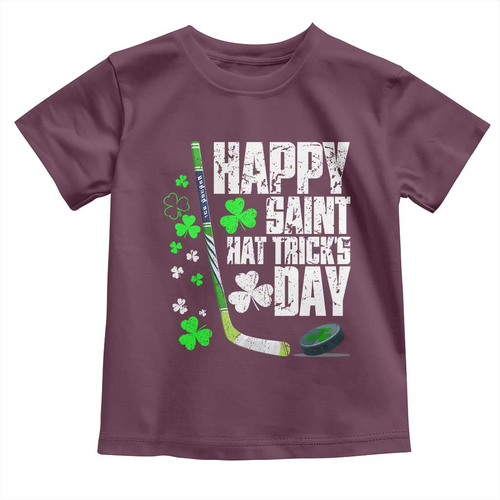 St. Patrick's Day Ice Hockey Toddler T Shirt Happy Saint Hat Trick's Lucky Shamrocks