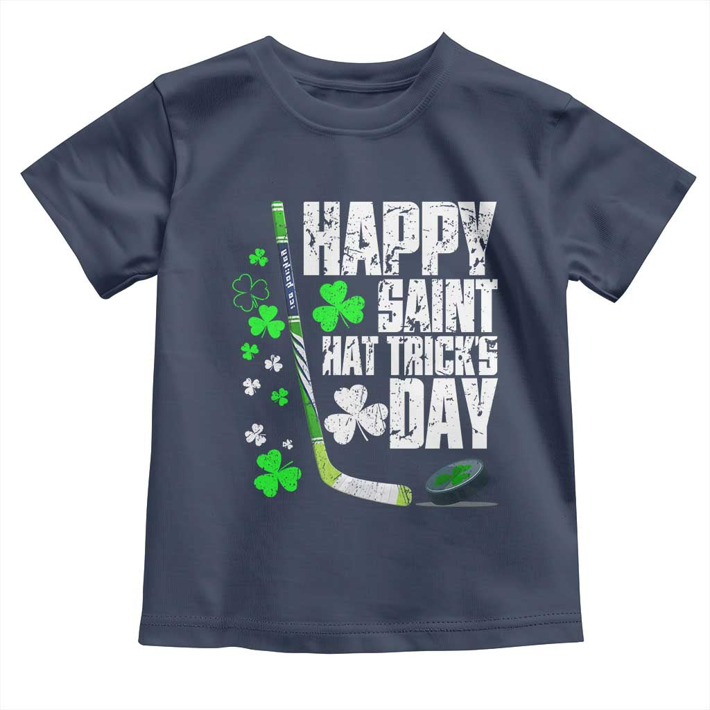 St. Patrick's Day Ice Hockey Toddler T Shirt Happy Saint Hat Trick's Lucky Shamrocks