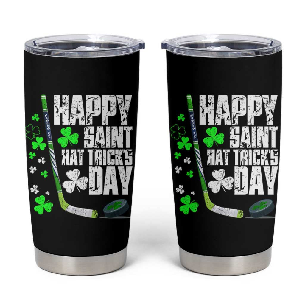 St. Patrick's Day Ice Hockey Tumbler Cup Happy Saint Hat Trick's Lucky Shamrocks