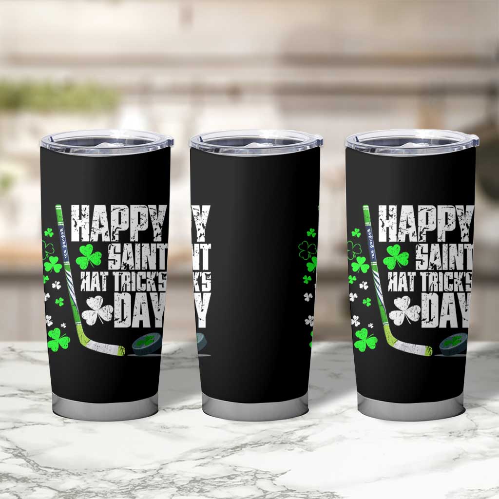 St. Patrick's Day Ice Hockey Tumbler Cup Happy Saint Hat Trick's Lucky Shamrocks