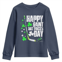 St. Patrick's Day Ice Hockey Youth Sweatshirt Happy Saint Hat Trick's Lucky Shamrocks