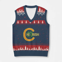 Chicago Irish Chirish V-Neck Knit Sweater Vest Happy Saint Patrick's Day Lucky Shamrock - Wonder Print Shop