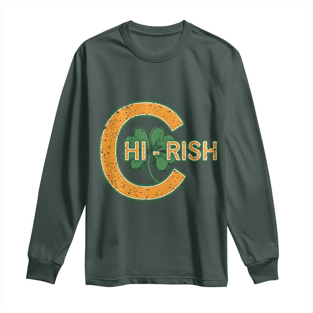 Chicago Irish Chirish Long Sleeve Shirt Happy Saint Patrick's Day Lucky Shamrock
