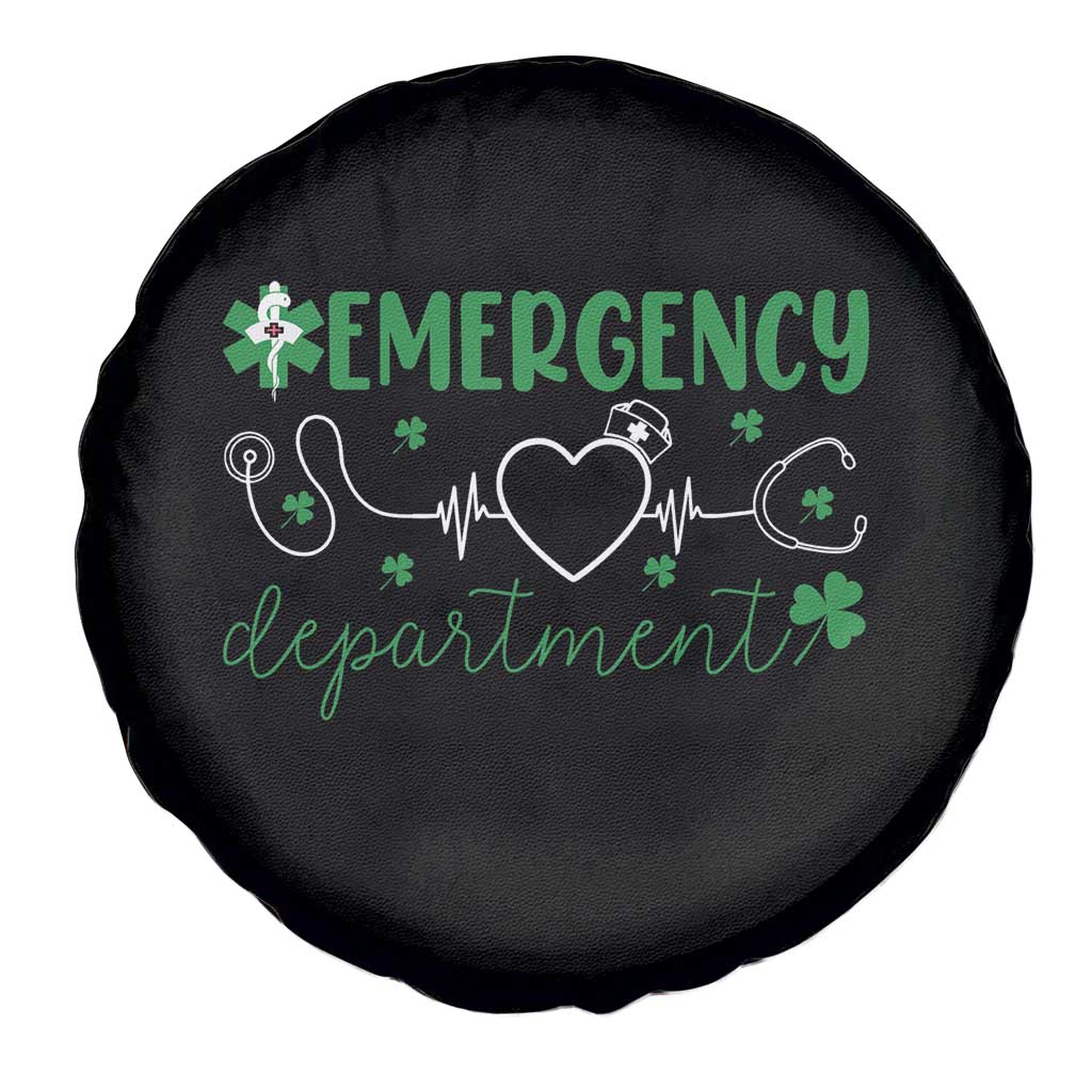 Funny St Patricks Day ER Nurse Spare Tire Cover Emergency Department Lucky Shamrocks