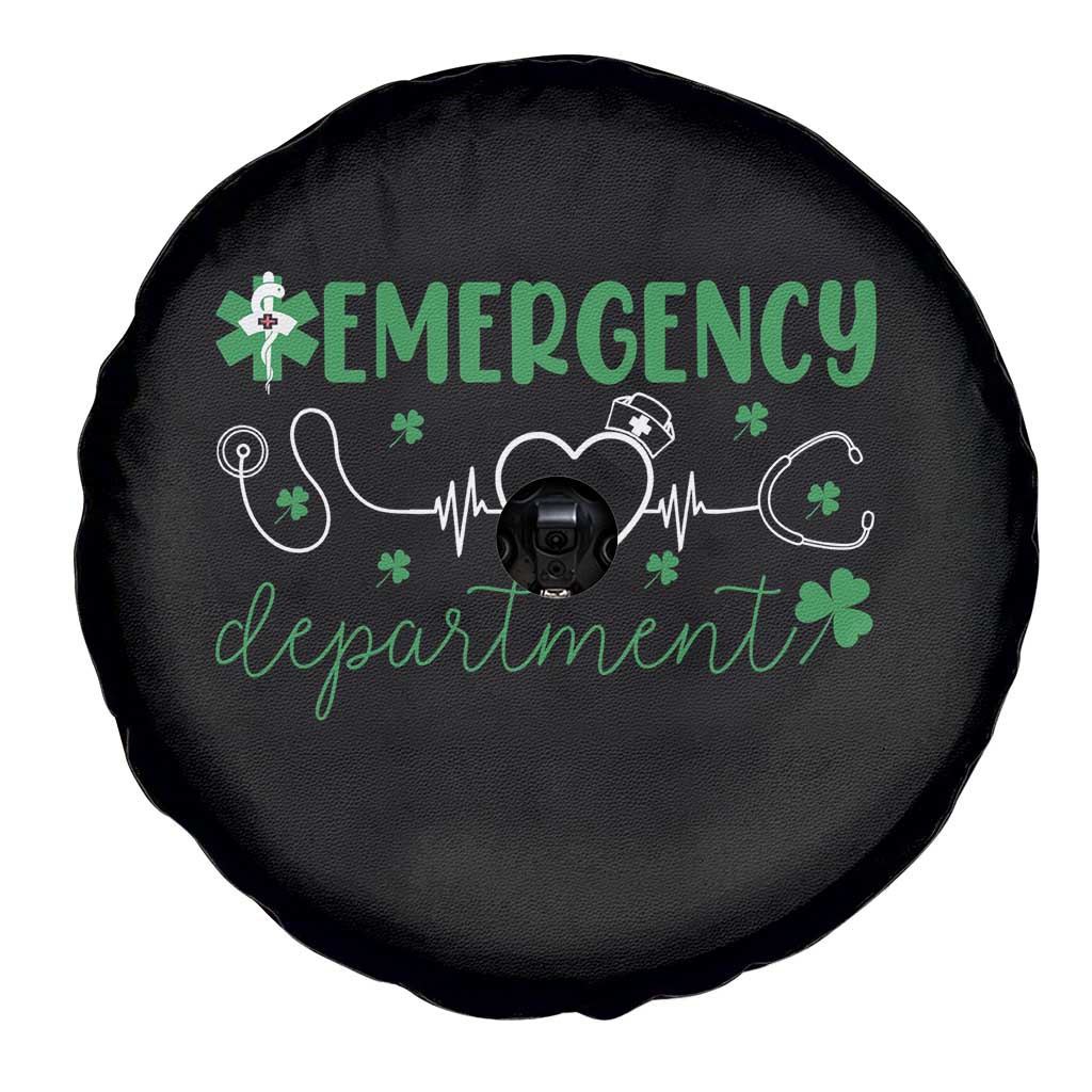 Funny St Patricks Day ER Nurse Spare Tire Cover Emergency Department Lucky Shamrocks