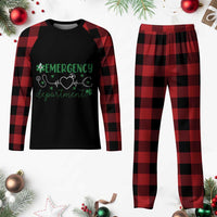 Funny St Patricks Day ER Nurse Plaid Pajama Set Emergency Department Lucky Shamrocks - Wonder Print Shop