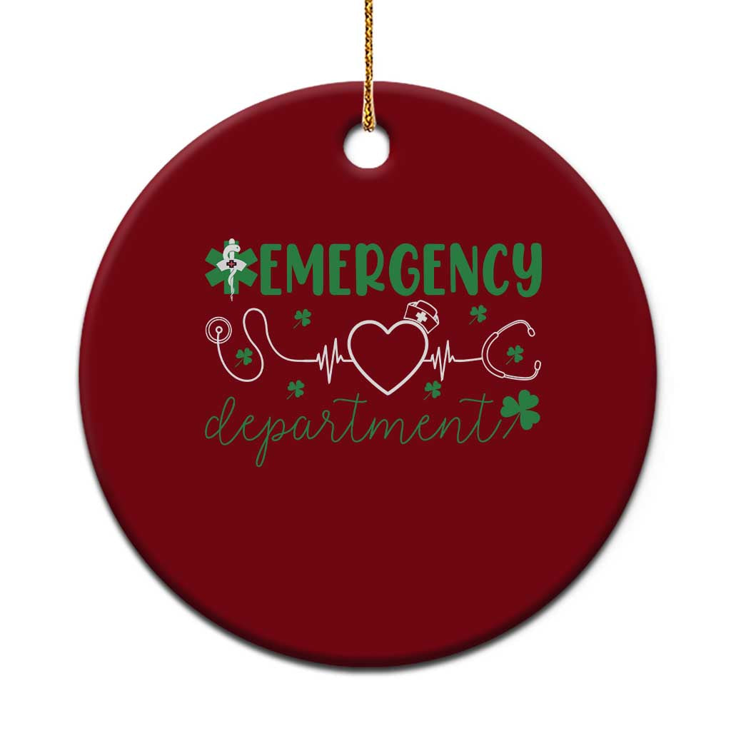 Funny St Patricks Day ER Nurse Ceramic Ornament Emergency Department Lucky Shamrocks - Wonder Print Shop