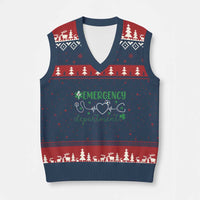 Funny St Patricks Day ER Nurse V-Neck Knit Sweater Vest Emergency Department Lucky Shamrocks - Wonder Print Shop