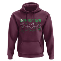 Funny St Patricks Day ER Nurse Hoodie Emergency Department Lucky Shamrocks